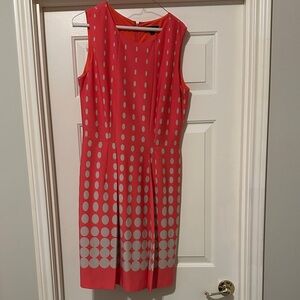 Coral Polka Dot Midi Dress
